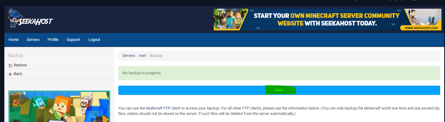 How To Backup Or Restore Your Minecraft World On A Server Seekahost