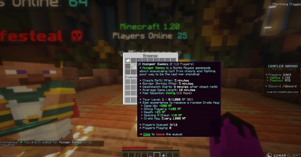 complex gaming hunger games server